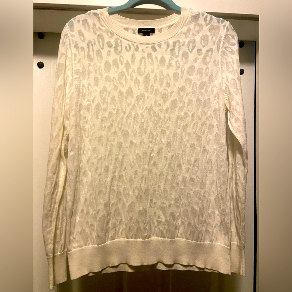 Halogen Burnout Leopard Print Sweater